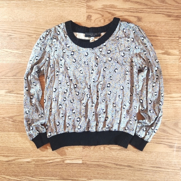 NWT Twinkle By Wenlan 100% Silk Animal Print Long Sleeve Sweater, Size M - Picture 2 of 8